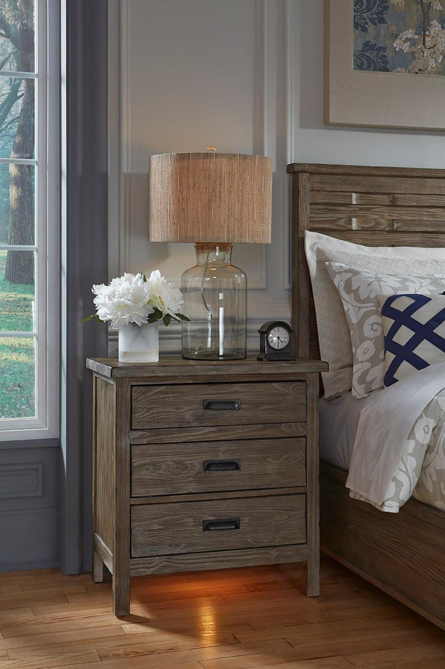 Weathered gray nightstand hot sale
